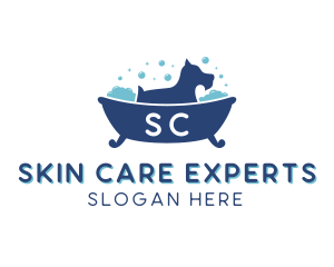 Dog Bath Pet Grooming logo design