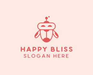 Happy Robot Cyborg logo design