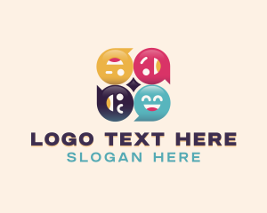 Coworking - Team Support Emoji logo design