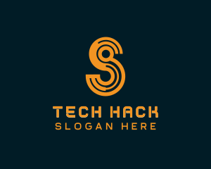 Hack - Circuit Software Letter S logo design