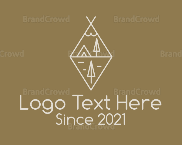 Minimalist Camping Tepee Logo