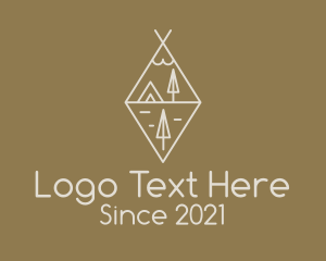 Tent - Minimalist Camping Tepee logo design