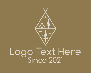 Glamping - Minimalist Camping Tepee logo design