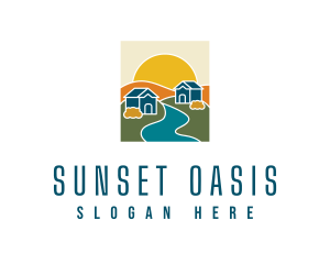 Sunset River Houses logo design