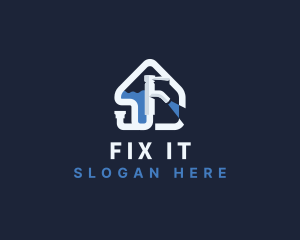 House Faucet Plumbing Fix logo design