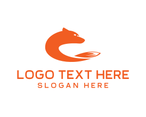 Orange Wolf - Animal Fox Tail logo design