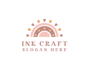 Valentine Rainbow Craft logo design