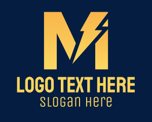 Bolt - Yellow Lightning Letter M logo design