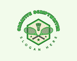 Badminton Racket Shuttlecock logo design