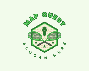 Badminton Racket Shuttlecock logo design