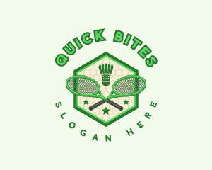 Badminton Racket Shuttlecock logo design