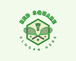 Badminton Racket Shuttlecock logo design