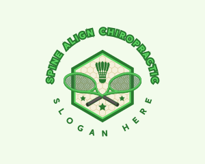 Badminton Racket Shuttlecock logo design