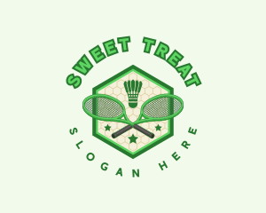 Badminton Racket Shuttlecock logo design