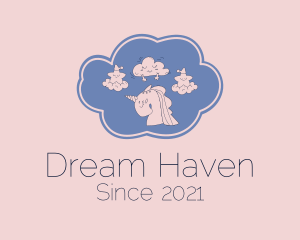 Bedtime - Star Cloud Unicorn logo design