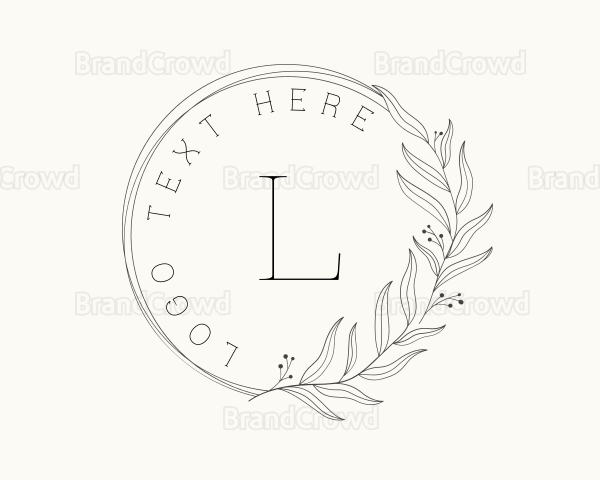 Wedding Leaf Wreath Logo