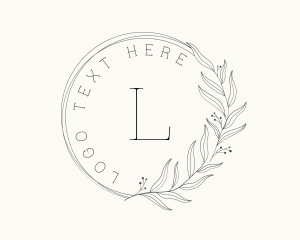 Stationery - Wedding Leaf Wreath logo design