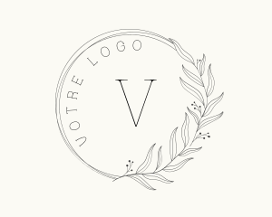 Wedding Leaf Wreath Logo