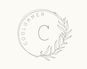 Aesthetic - Wedding Leaf Wreath logo design