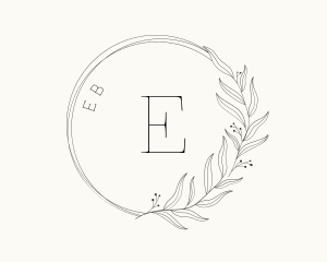 Wedding Planner - Wedding Leaf Wreath logo design