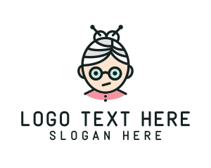 Woman - Cute Granny Glasses logo design