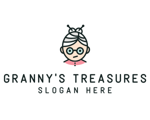 Grandmother - Cute Granny Glasses logo design