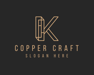 Copper - Bronze Minimal Letter K logo design