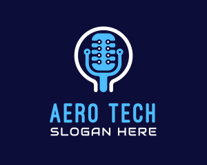 Tech Microphone Recording logo design