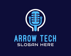 Tech Microphone Recording logo design