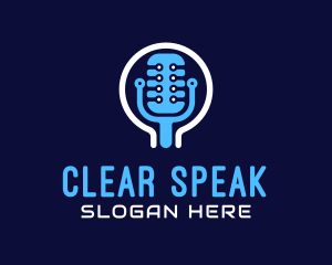 Speak - Tech Microphone Recording logo design