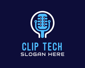 Tech Microphone Recording logo design