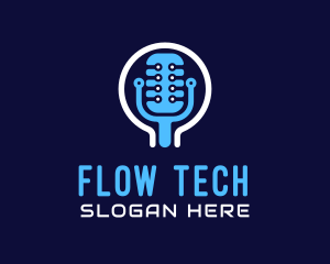 Tech Microphone Recording logo design