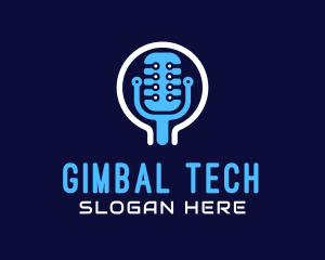 Tech Microphone Recording logo design