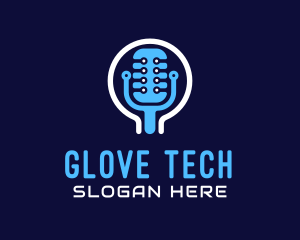 Tech Microphone Recording logo design