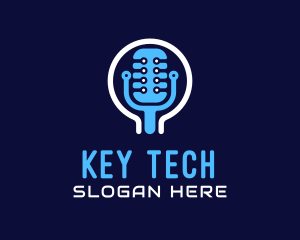 Tech Microphone Recording logo design