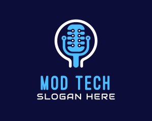 Tech Microphone Recording logo design