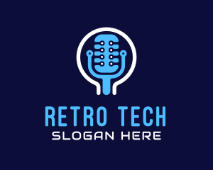 Tech Microphone Recording logo design