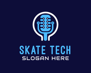 Tech Microphone Recording logo design