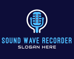 Tech Microphone Recording logo design