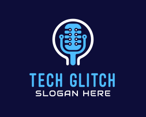 Tech Microphone Recording logo design