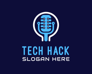 Tech Microphone Recording logo design