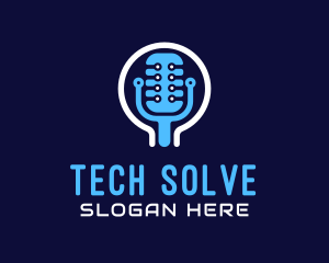 Tech Microphone Recording logo design