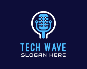 High Tech - Tech Microphone Recording logo design