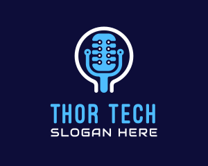 Tech Microphone Recording logo design