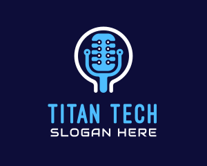 Tech Microphone Recording logo design