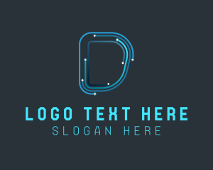 Software - Circuit Tech Letter D logo design