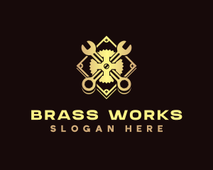 Brass - Wrench Gear Repairing logo design