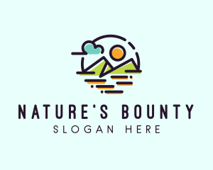 Natural Mountain Landscape  logo design