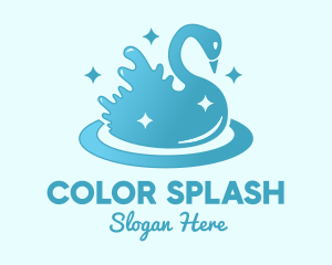 Swan Sparkle Splash logo design