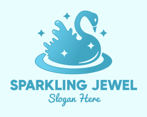 Swan Sparkle Splash logo design